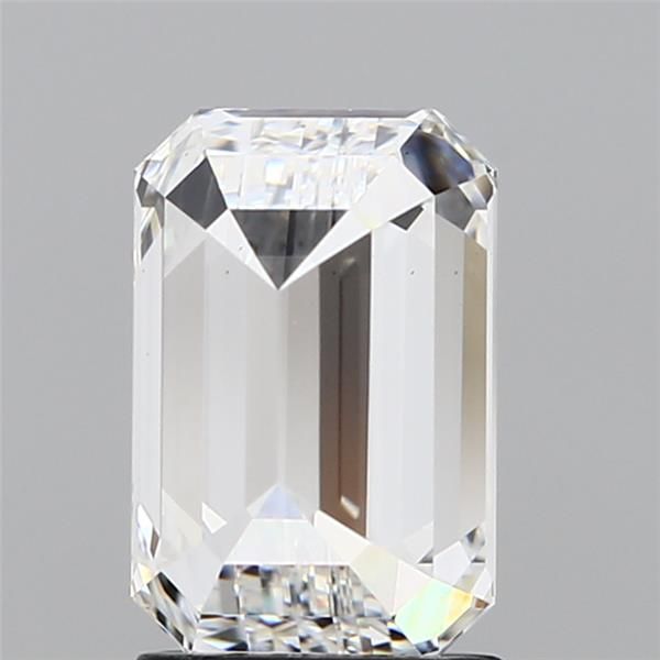 2.05 Carat Emerald Lab Diamond with  Cut Diamond in 14KT  view 1
