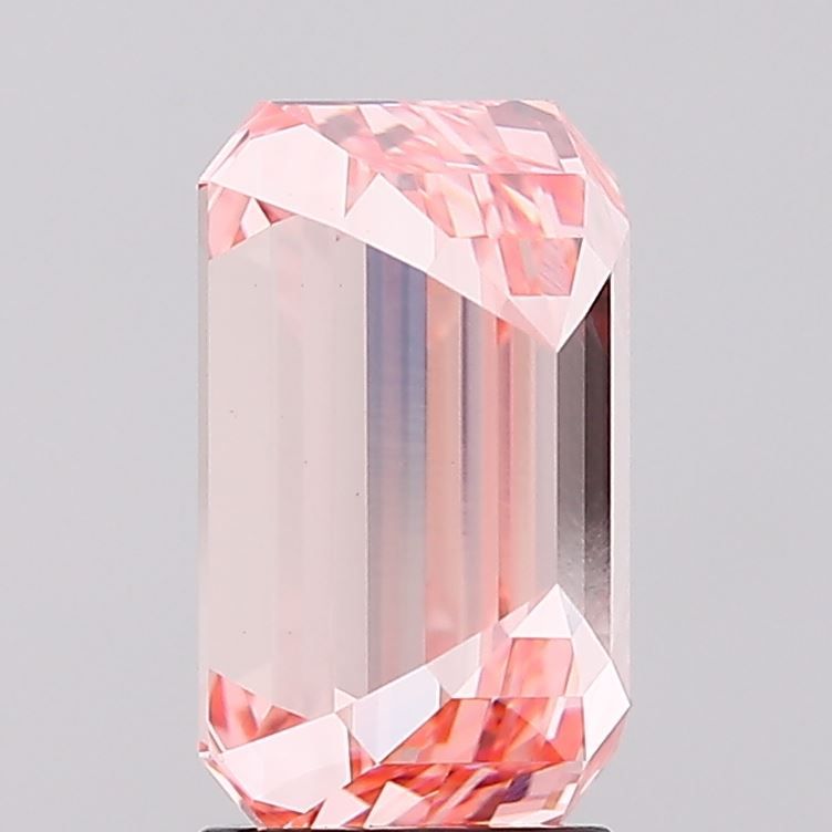 3.35 Carat Emerald Lab Diamond with  Cut Diamond in 14KT  view 1
