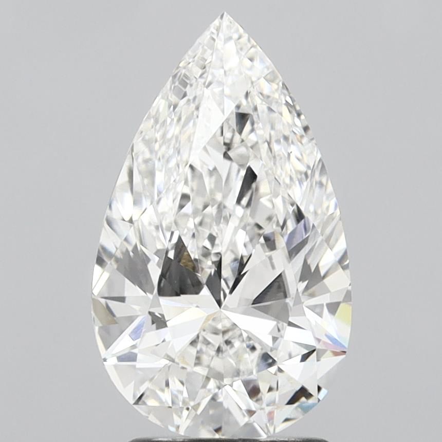 2.02 Carat Pear Lab Diamond with  Cut Diamond in 14KT  view 1
