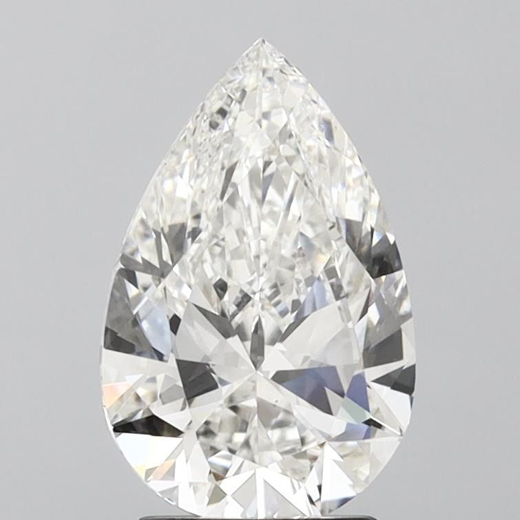 2.5 Carat Pear Lab Diamond with  Cut Diamond in 14KT  view 1
