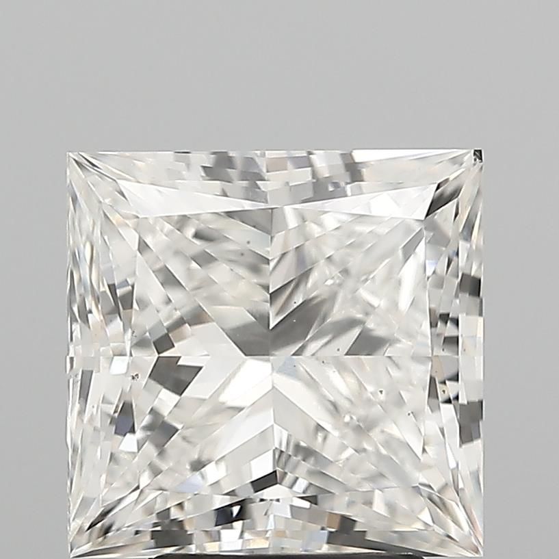 3.51 Carat Princess Lab Diamond with  Cut Diamond in 14KT  view 1
