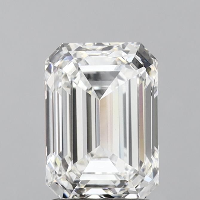 2.42 Carat Emerald Lab Diamond with  Cut Diamond in 14KT  view 1
