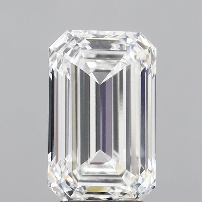 3.14 Carat Emerald Lab Diamond with  Cut Diamond in 14KT  view 1

