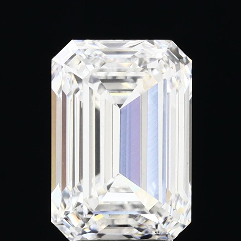 4.28 Carat Emerald Lab Diamond with  Cut Diamond in 14KT  view 1
