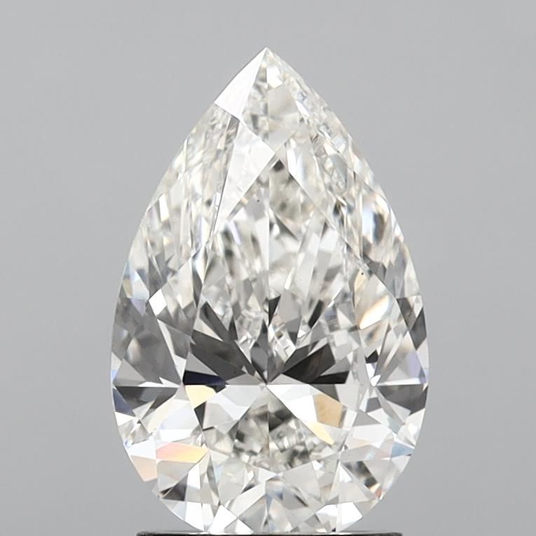 2.14 Carat Pear Lab Diamond with  Cut Diamond in 14KT  view 1
