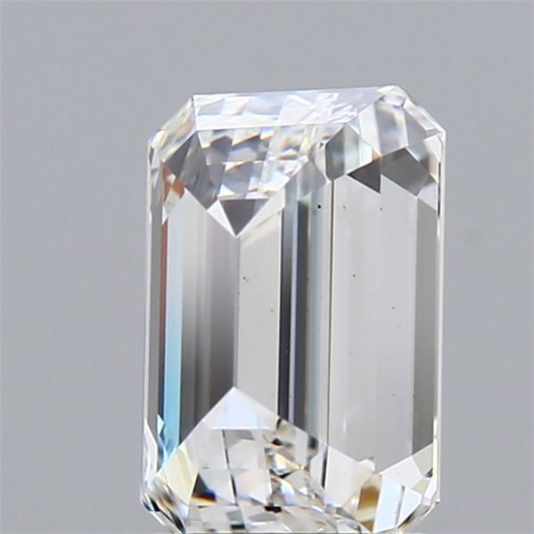 2.05 Carat Emerald Lab Diamond with  Cut Diamond in 14KT  view 1

