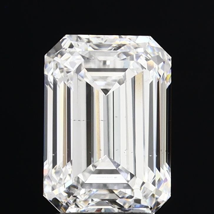 3.18 Carat Emerald Lab Diamond with  Cut Diamond in 14KT  view 1

