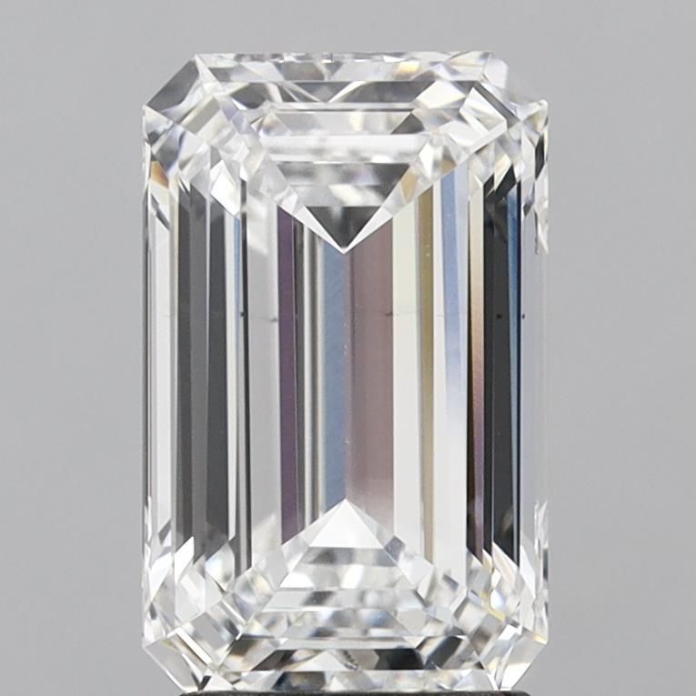 3.02 Carat Emerald Lab Diamond with  Cut Diamond in 14KT  view 1
