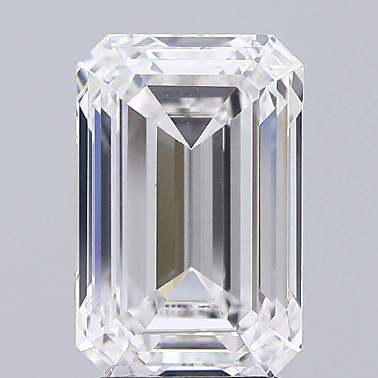 4.1 Carat Emerald Lab Diamond with  Cut Diamond in 14KT  view 1
