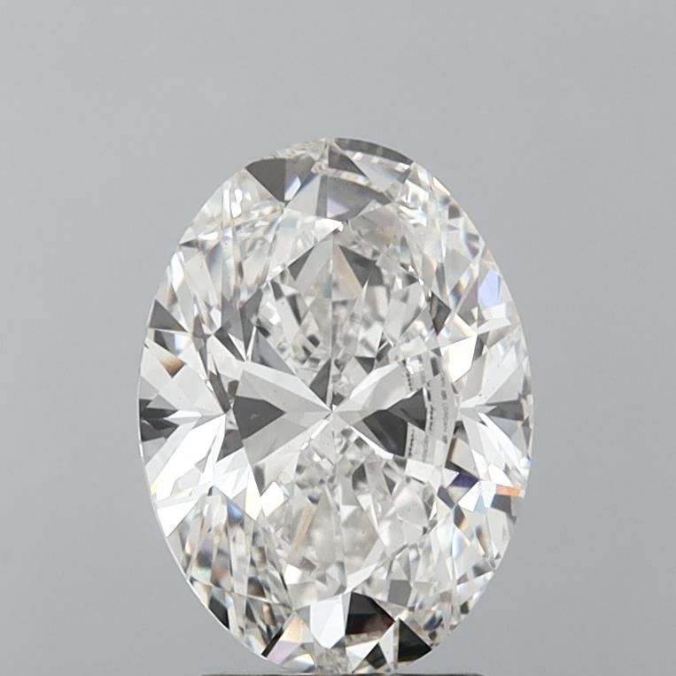 3.0 Carat Oval Lab Diamond with  Cut Diamond in 14KT  view 1

