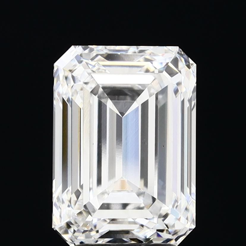 4.05 Carat Emerald Lab Diamond with  Cut Diamond in 14KT  view 1
