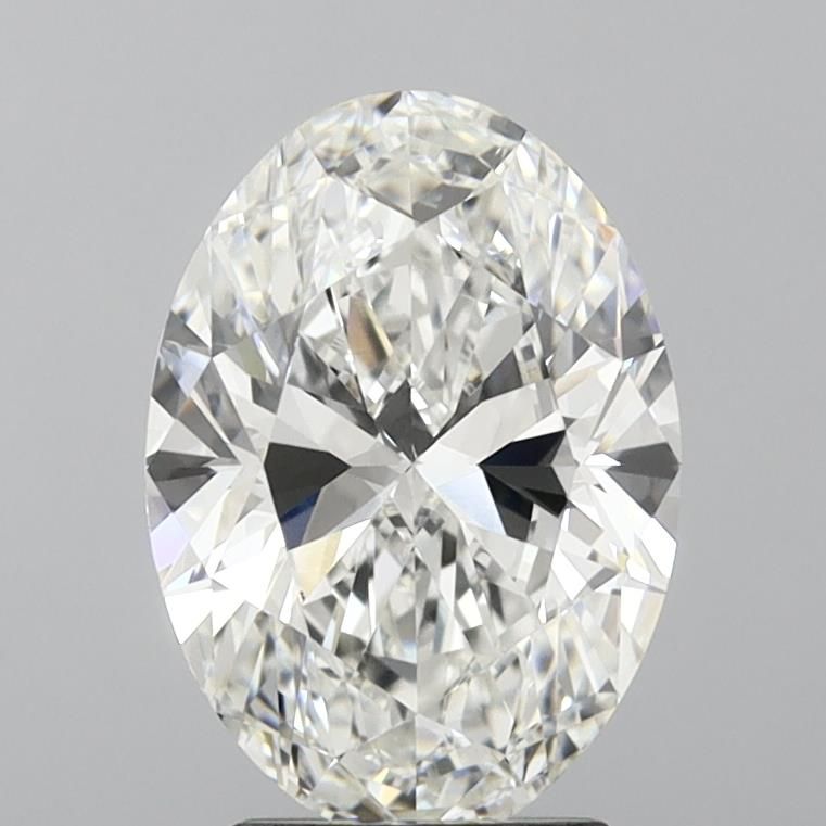 3.05 Carat Oval Lab Diamond with  Cut Diamond in 14KT  view 1
