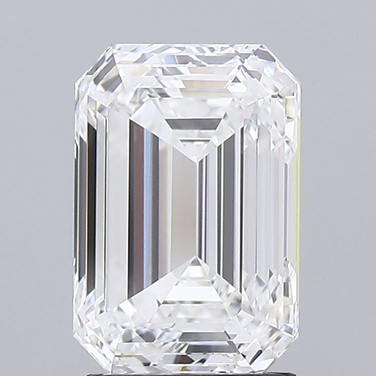 2.76 Carat Emerald Lab Diamond with  Cut Diamond in 14KT  view 1
