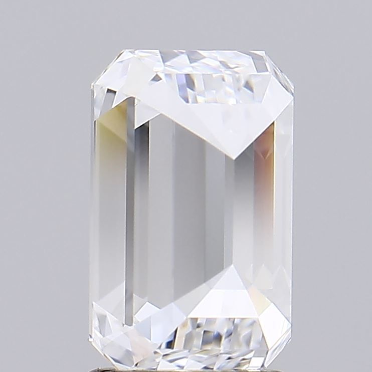 2.0 Carat Emerald Lab Diamond with  Cut Diamond in 14KT  view 1
