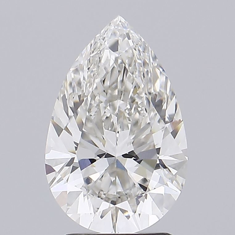 2.68 Carat Pear Lab Diamond with  Cut Diamond in 14KT  view 1
