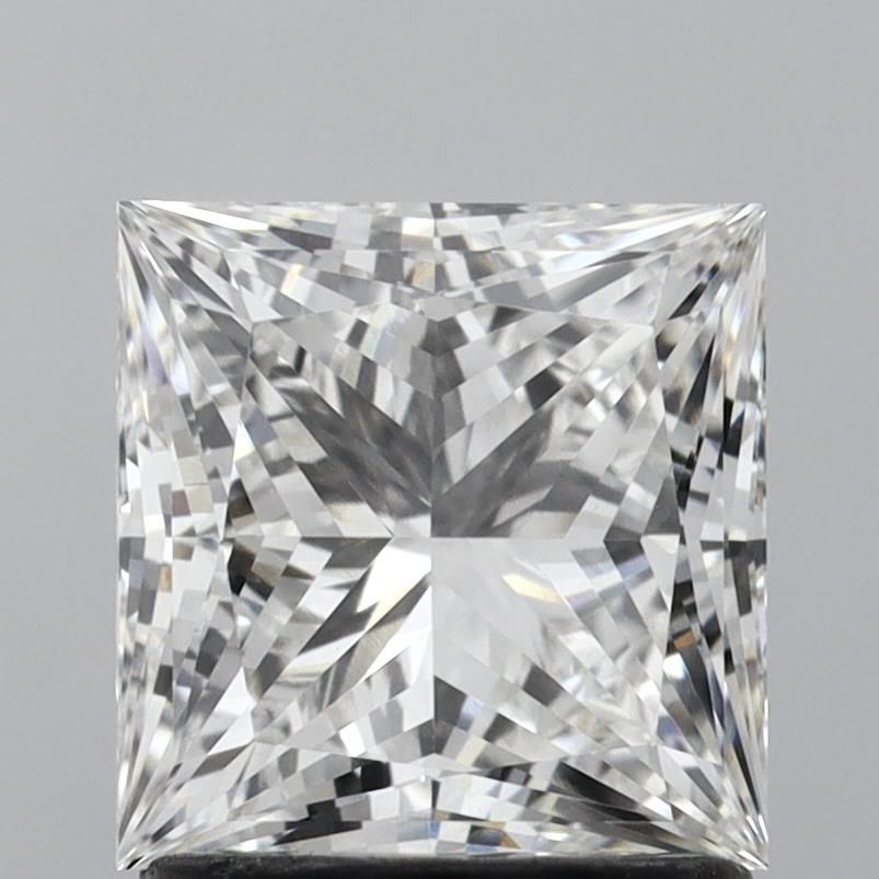 1.54 Carat Princess Lab Diamond with  Cut Diamond in 14KT  view 1
