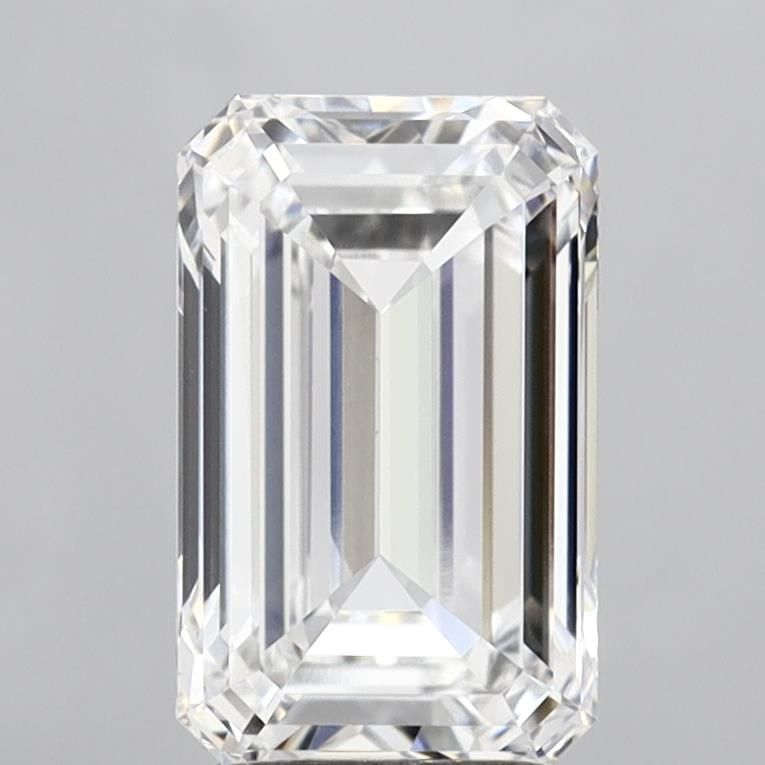 3.01 Carat Emerald Lab Diamond with  Cut Diamond in 14KT  view 1
