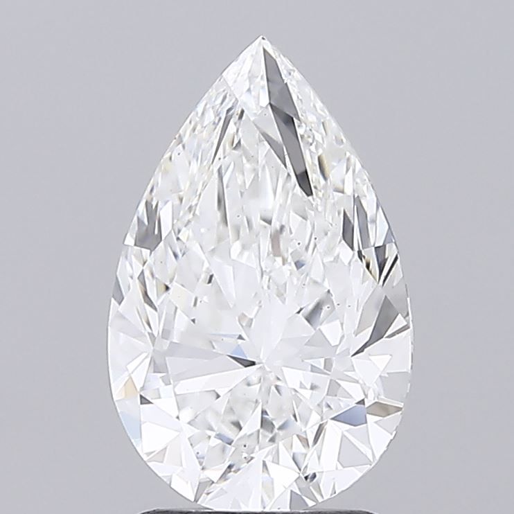 2.11 Carat Pear Lab Diamond with  Cut Diamond in 14KT  view 1

