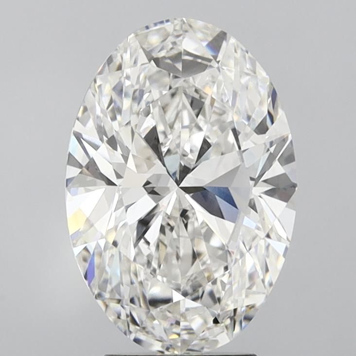 4.08 Carat Oval Lab Diamond with  Cut Diamond in 14KT  view 1
