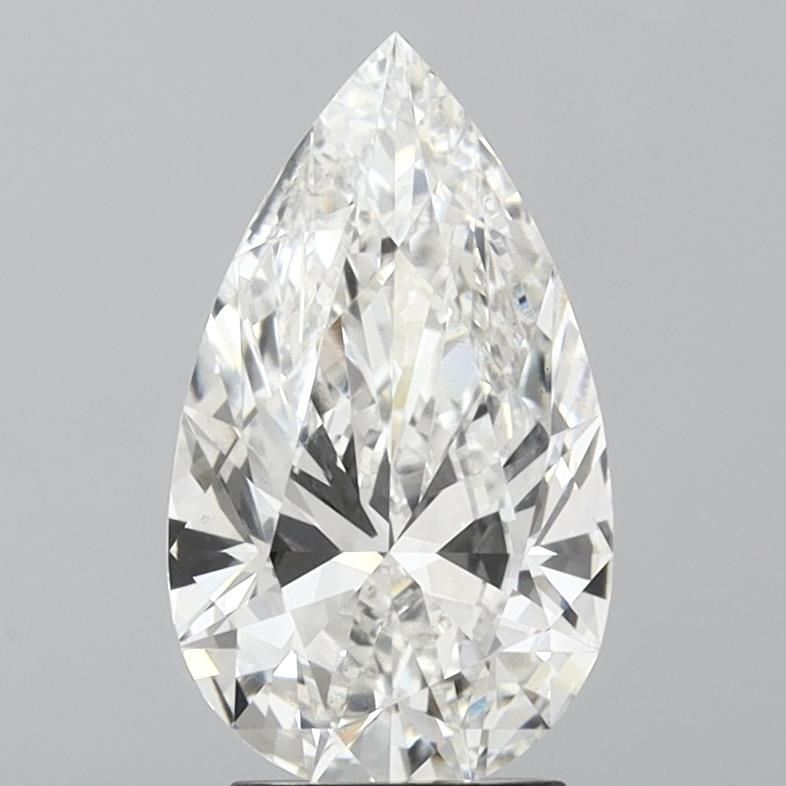 2.66 Carat Pear Lab Diamond with  Cut Diamond in 14KT  view 1
