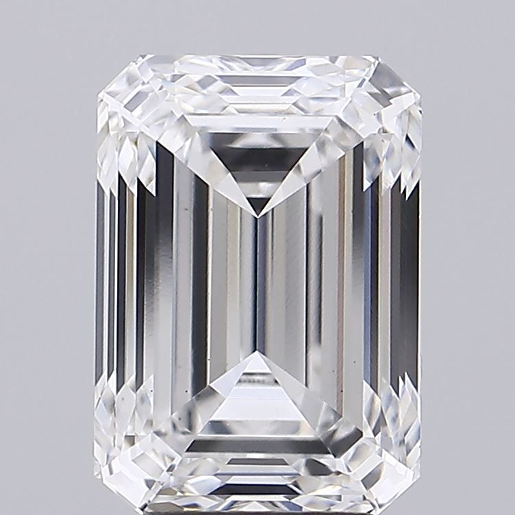 4.23 Carat Emerald Lab Diamond with  Cut Diamond in 14KT  view 1
