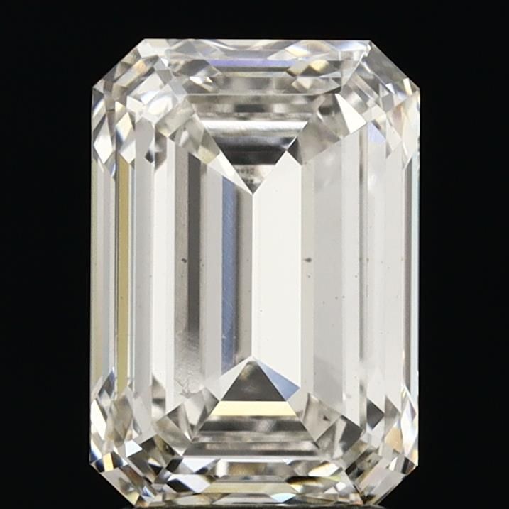 2.5 Carat Emerald Lab Diamond with  Cut Diamond in 14KT  view 1
