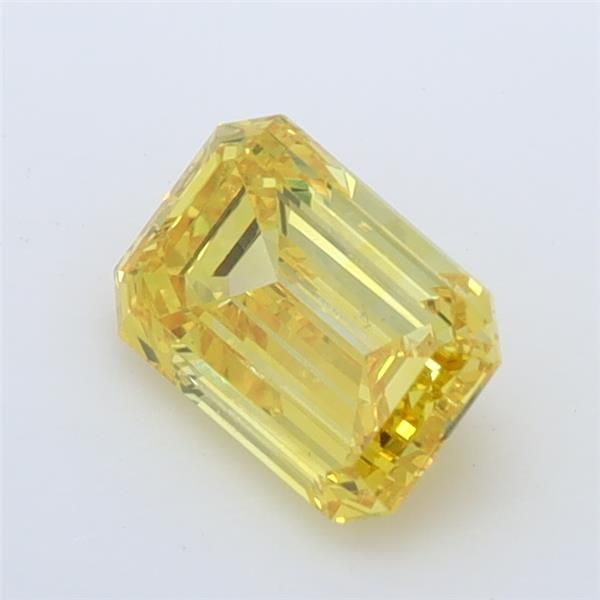 1.04 Carat Emerald Lab Diamond with  Cut Diamond in 14KT  view 1
