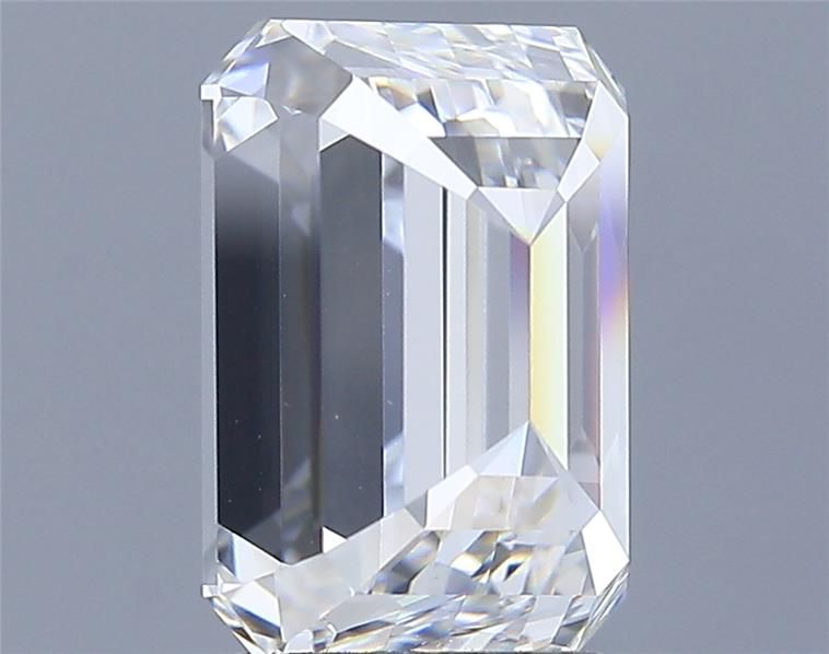 5.0 Carat Emerald Lab Diamond with  Cut Diamond in 14KT  view 1
