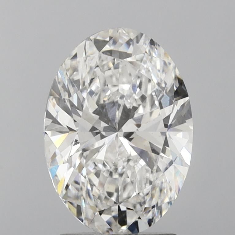 3.01 Carat Oval Lab Diamond with  Cut Diamond in 14KT  view 1
