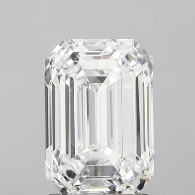 2.15 Carat Emerald Lab Diamond with  Cut Diamond in 14KT  view 1

