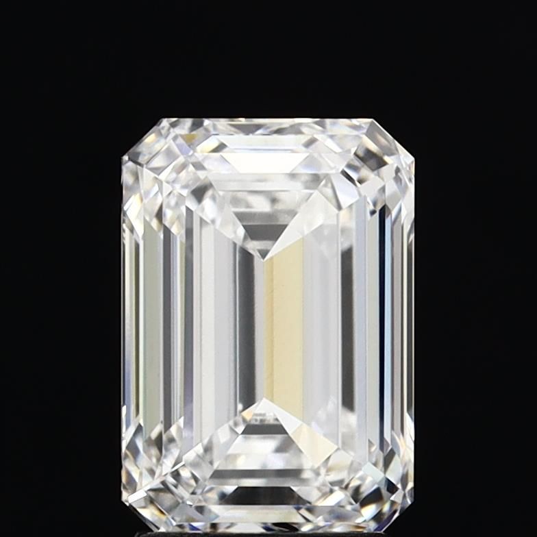 3.0 Carat Emerald Lab Diamond with  Cut Diamond in 14KT  view 1
