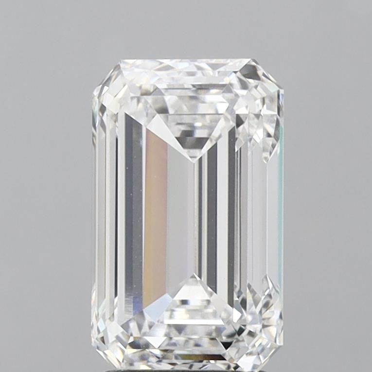 3.03 Carat Emerald Lab Diamond with  Cut Diamond in 14KT  view 1
