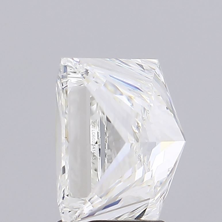 4.12 Carat Princess Lab Diamond with  Cut Diamond in 14KT  view 1
