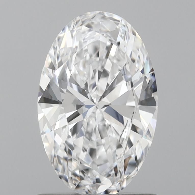 1.06 Carat Oval Lab Diamond with  Cut Diamond in 14KT  view 1
