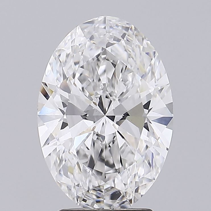 3.01 Carat Oval Lab Diamond with  Cut Diamond in 14KT  view 1

