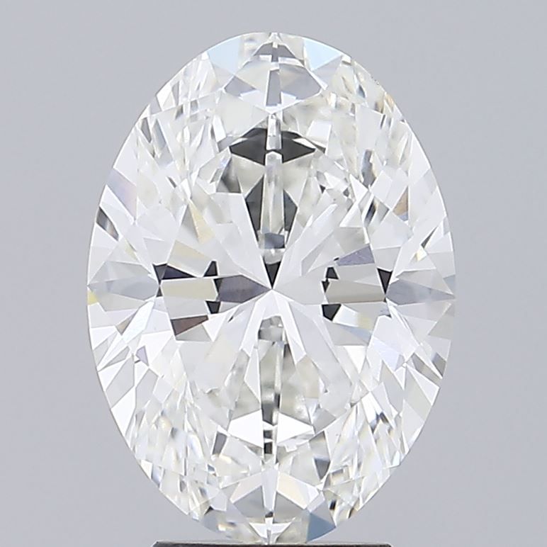 4.09 Carat Oval Lab Diamond with  Cut Diamond in 14KT  view 1
