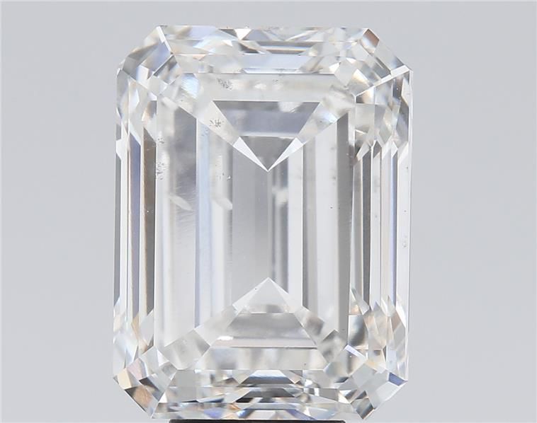 10.02 Carat Emerald Lab Diamond with  Cut Diamond in 14KT  view 1

