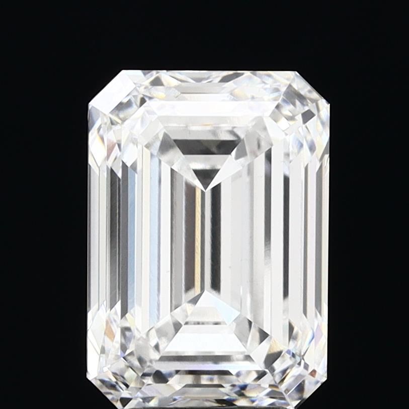 4.24 Carat Emerald Lab Diamond with  Cut Diamond in 14KT  view 1
