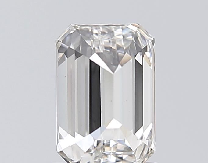 1.01 Carat Emerald Lab Diamond with  Cut Diamond in 14KT  view 1
