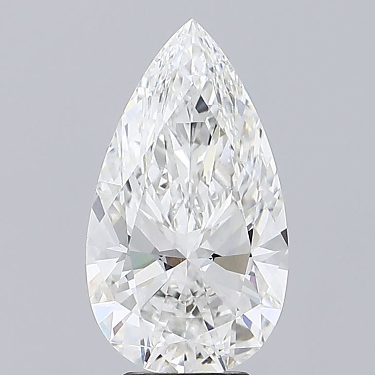 5.22 Carat Pear Lab Diamond with  Cut Diamond in 14KT  view 1
