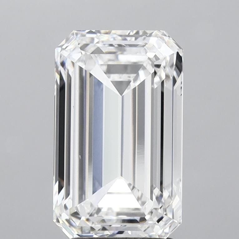 3.02 Carat Emerald Lab Diamond with  Cut Diamond in 14KT  view 1
