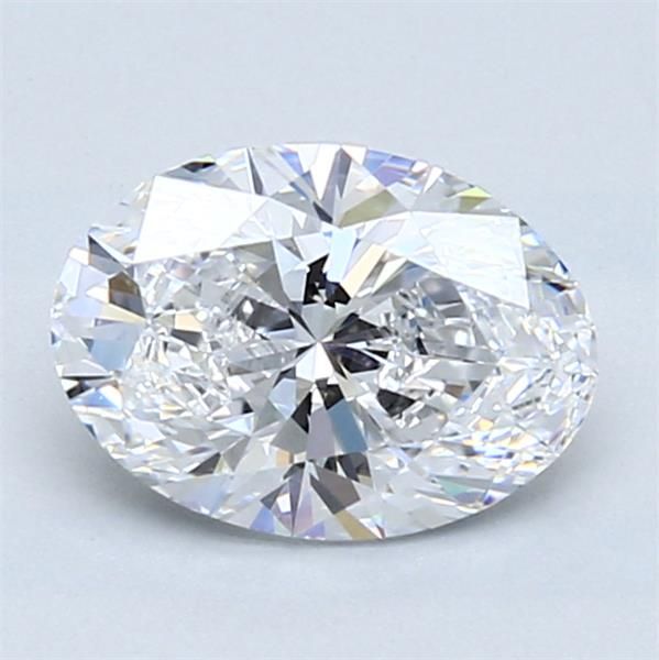 1.37 Carat Oval Lab Diamond with  Cut Diamond in 14KT  view 1
