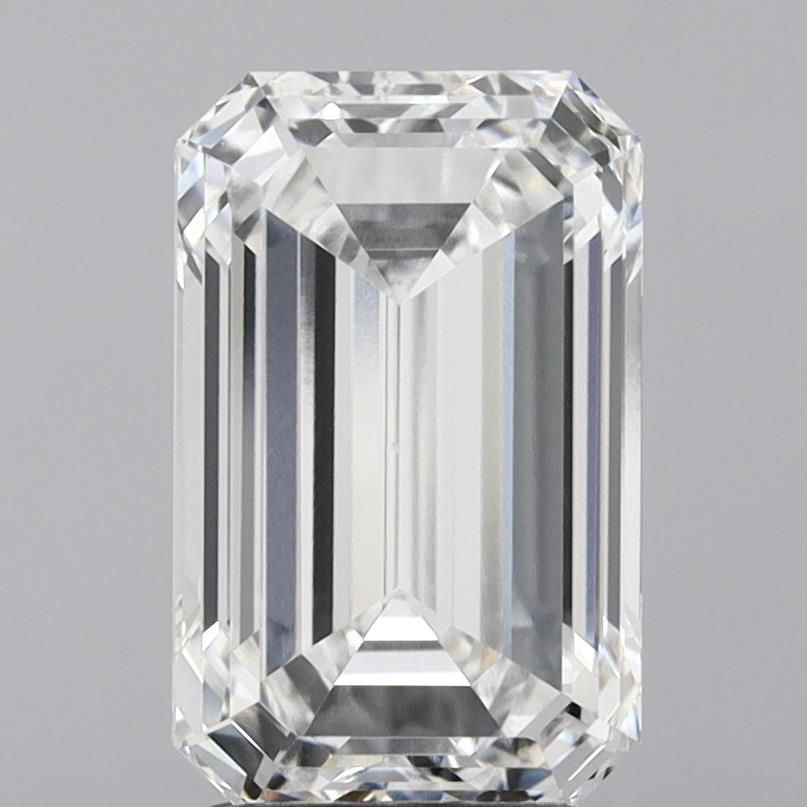 3.04 Carat Emerald Lab Diamond with  Cut Diamond in 14KT  view 1

