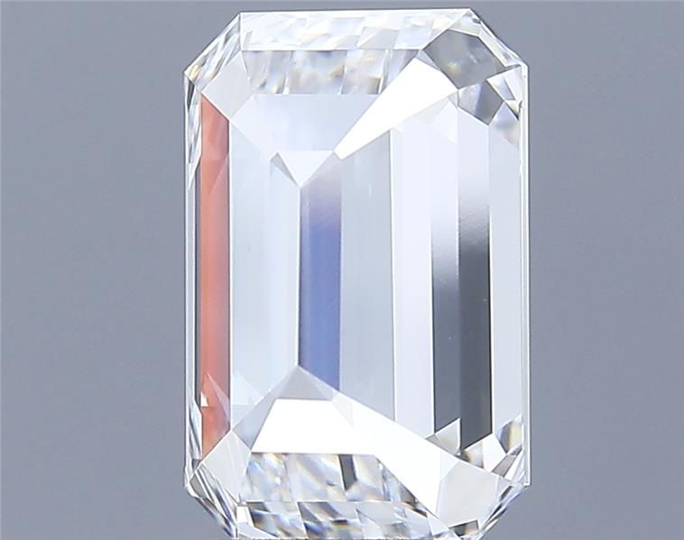5.12 Carat Emerald Lab Diamond with  Cut Diamond in 14KT  view 1
