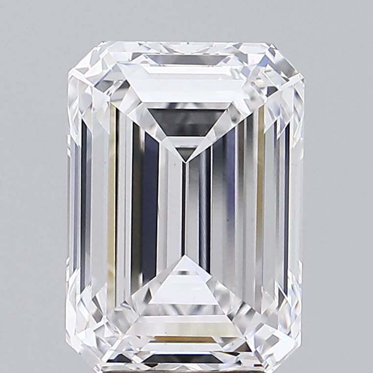 4.69 Carat Emerald Lab Diamond with  Cut Diamond in 14KT  view 1
