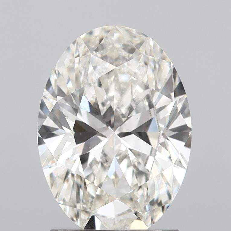 2.01 Carat Oval Lab Diamond with  Cut Diamond in 14KT  view 1
