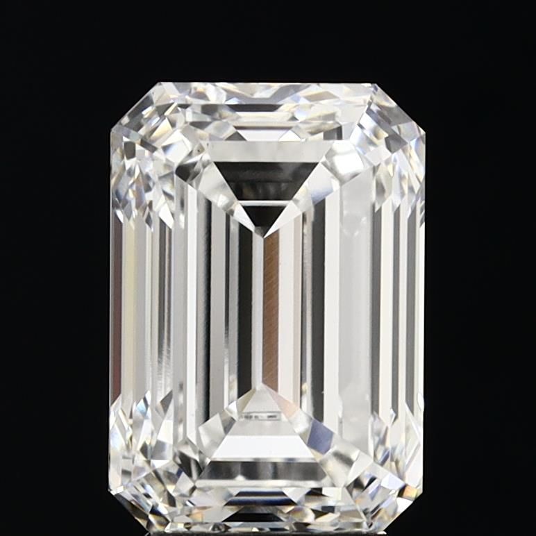 5.07 Carat Emerald Lab Diamond with  Cut Diamond in 14KT  view 1
