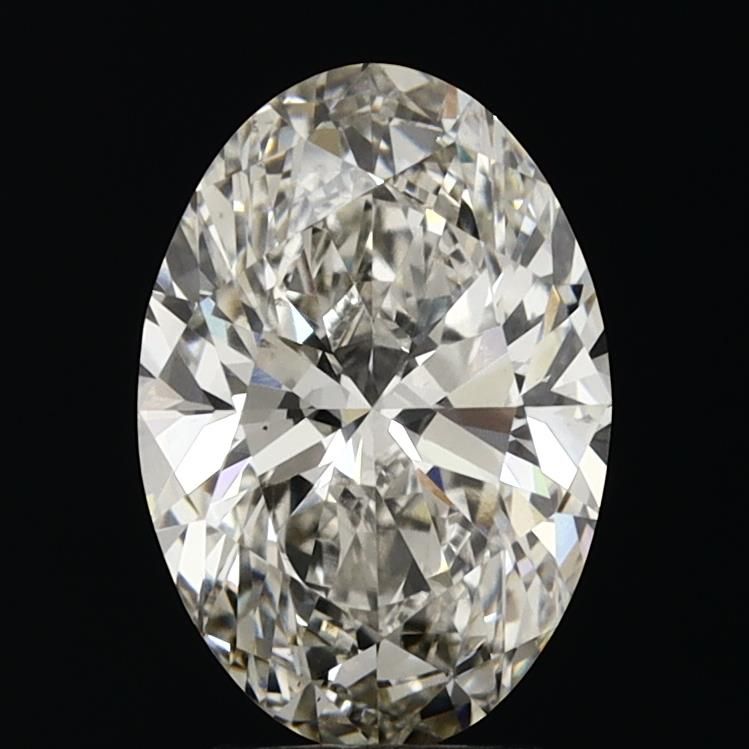 3.18 Carat Oval Lab Diamond with  Cut Diamond in 14KT  view 1
