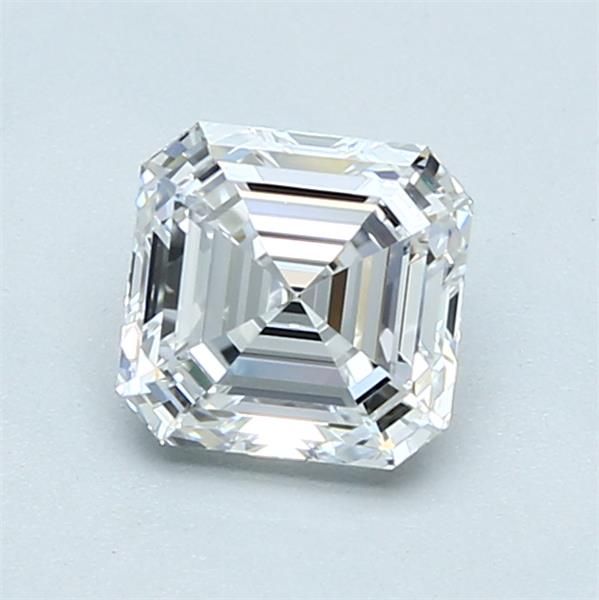 1.05 Carat Asscher Natural Diamond with  Cut Diamond in 14KT  view 1
