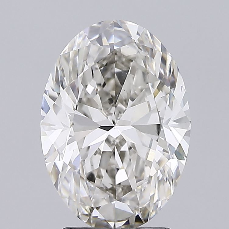 3.0 Carat Oval Lab Diamond with  Cut Diamond in 14KT  view 1
